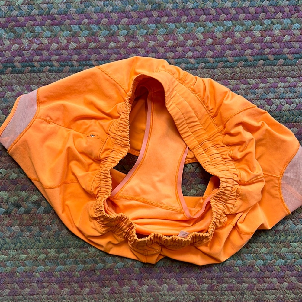 SOLD LULULEMON BRIGHT HIGHLIGHT ORANGE HOTTY HOT SHORTS - Picture 6 of 7